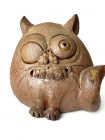 Чайная фигурка (дух) "Кот" 8см №4 мастер Чень (Чен) Хунсян, Цзяньшуйская керамика